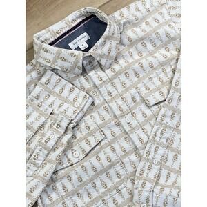 SUN +STONE Mens Medium Corduroy Navajo Western Print LS Button Down Shirt